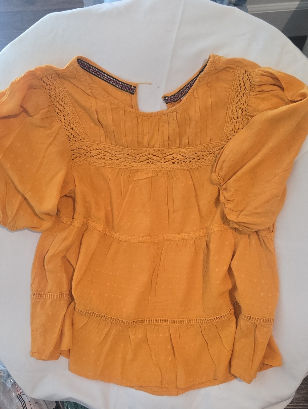 Knox Rose Mustard Puff Sleeve Blouse
